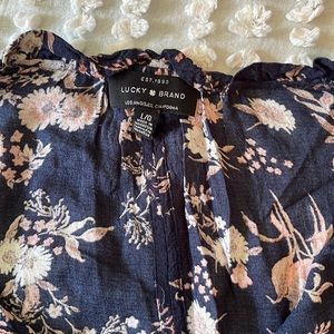 lucky Brand Bohemian Floral Top Large L